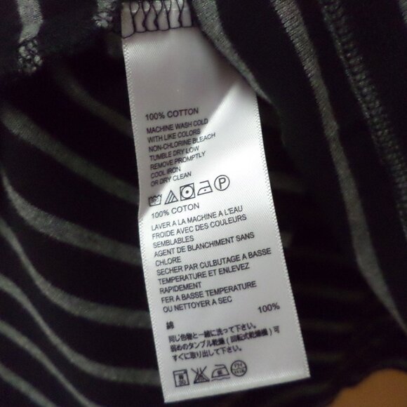 Tommy Bahama T-Shirt Long Sleeves ~Black + Gun Metal Stripes-Size: Large NWT $58 - Picture 8 of 10